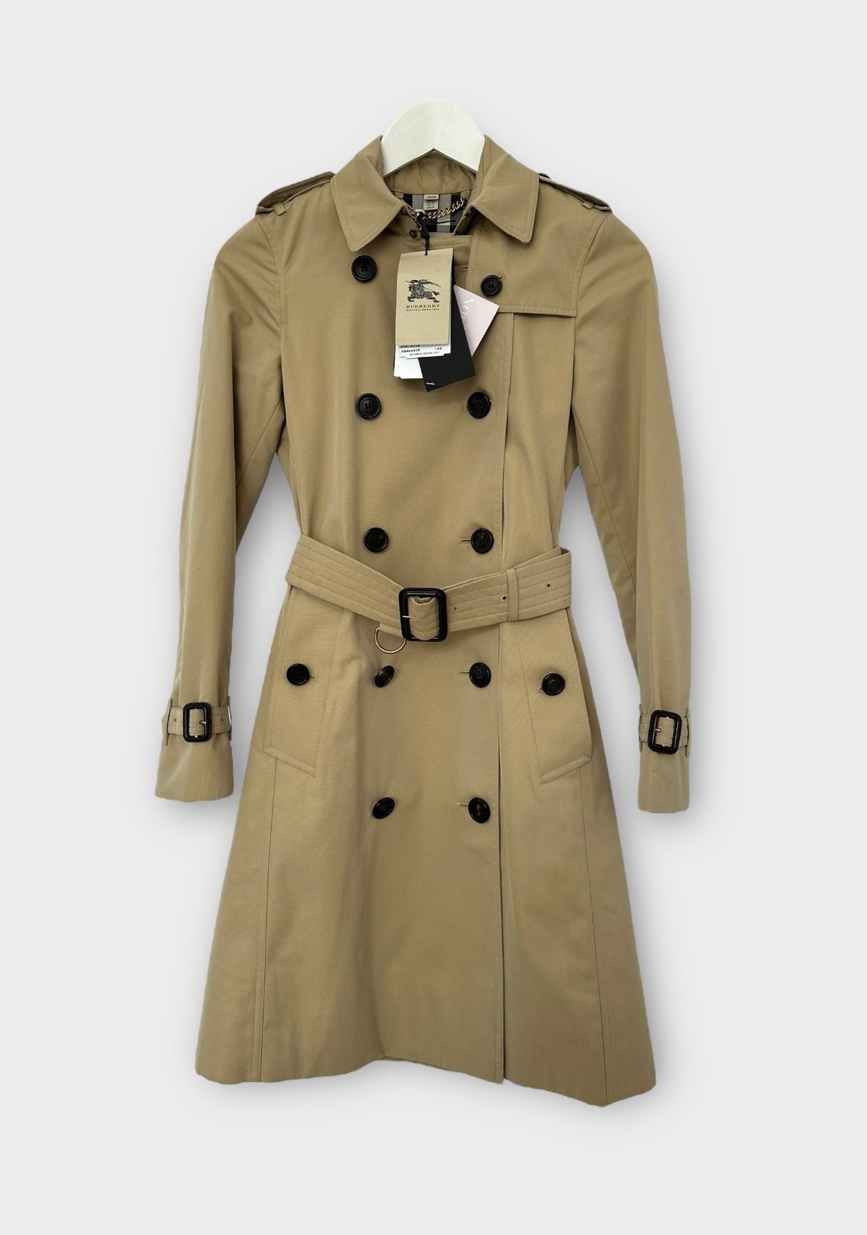 Burberry Trench-coat modèle “ the Kensington ” Honey | T.XS