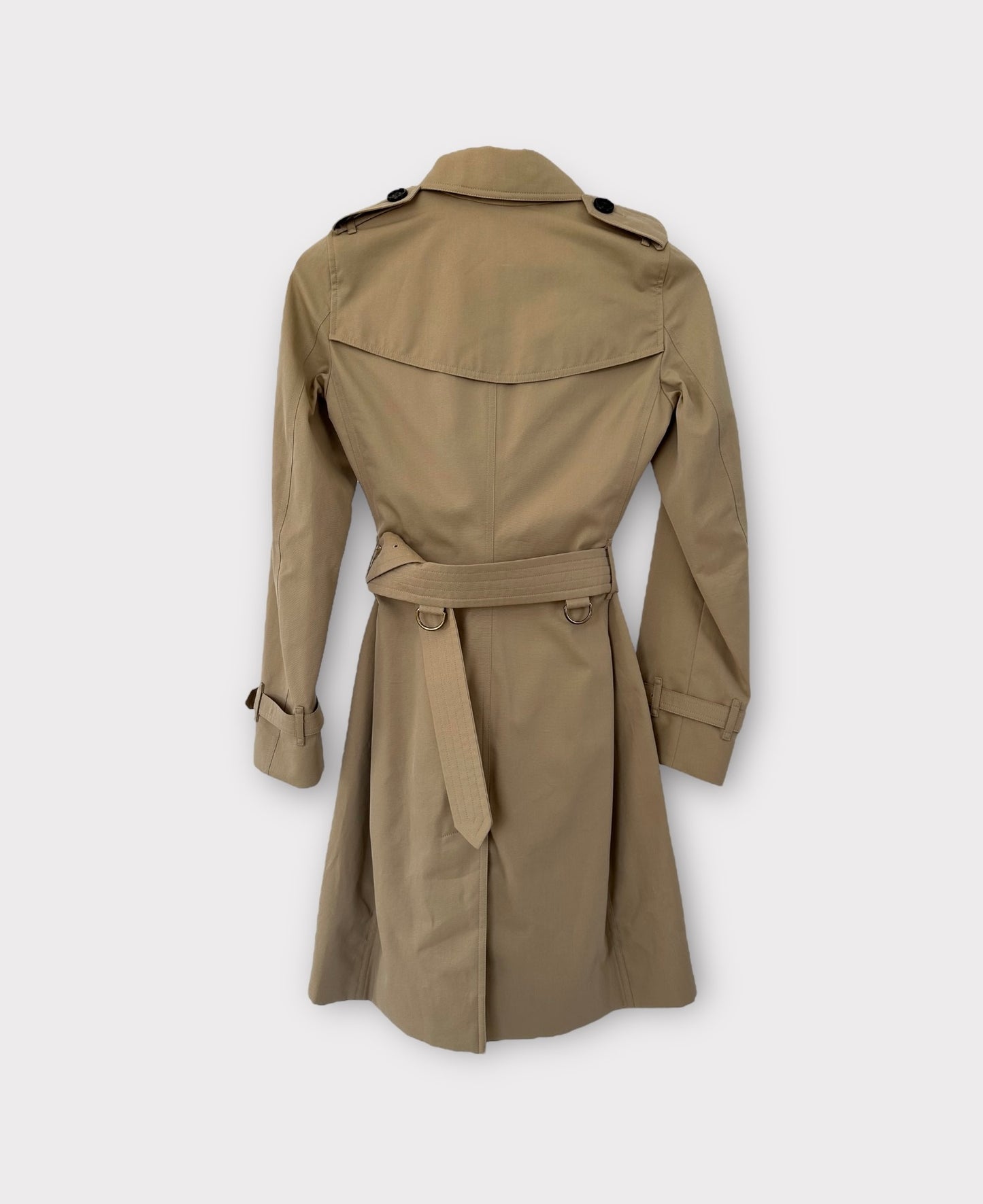 Burberry Trench-coat modèle “ the Kensington ” Honey long heritage| T.XS