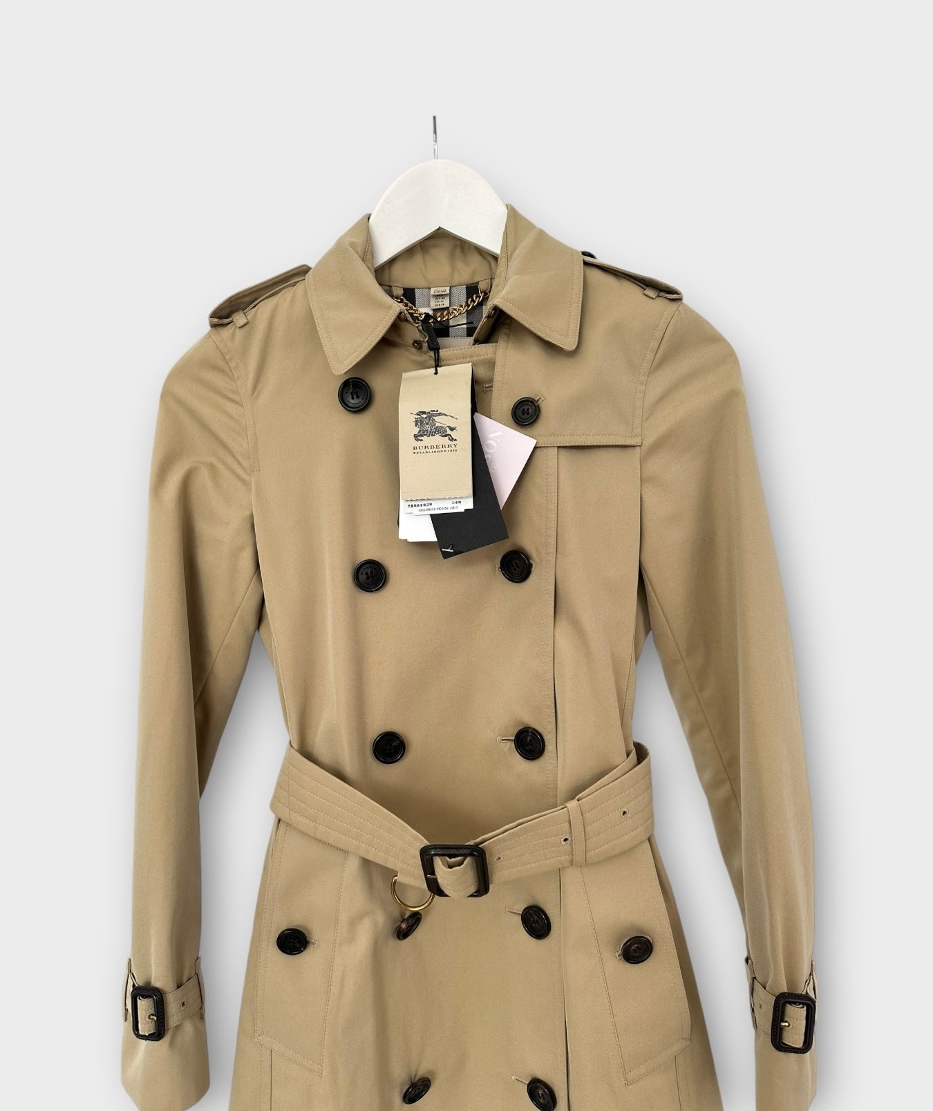 Burberry Trench-coat modèle “ the Kensington ” Honey | T.XS