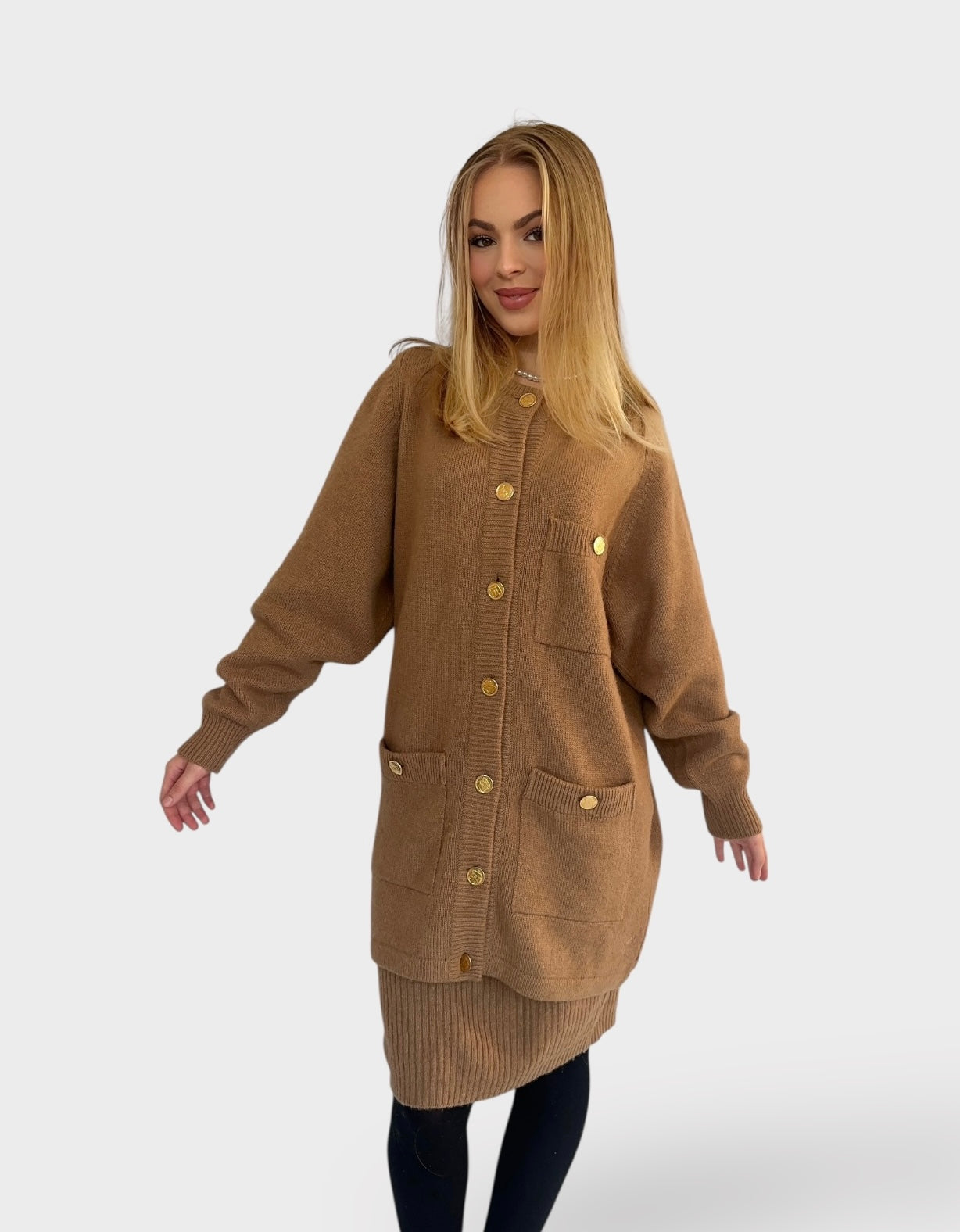 Chanel – Twin-Set ensemble marron CamelHair | T.M