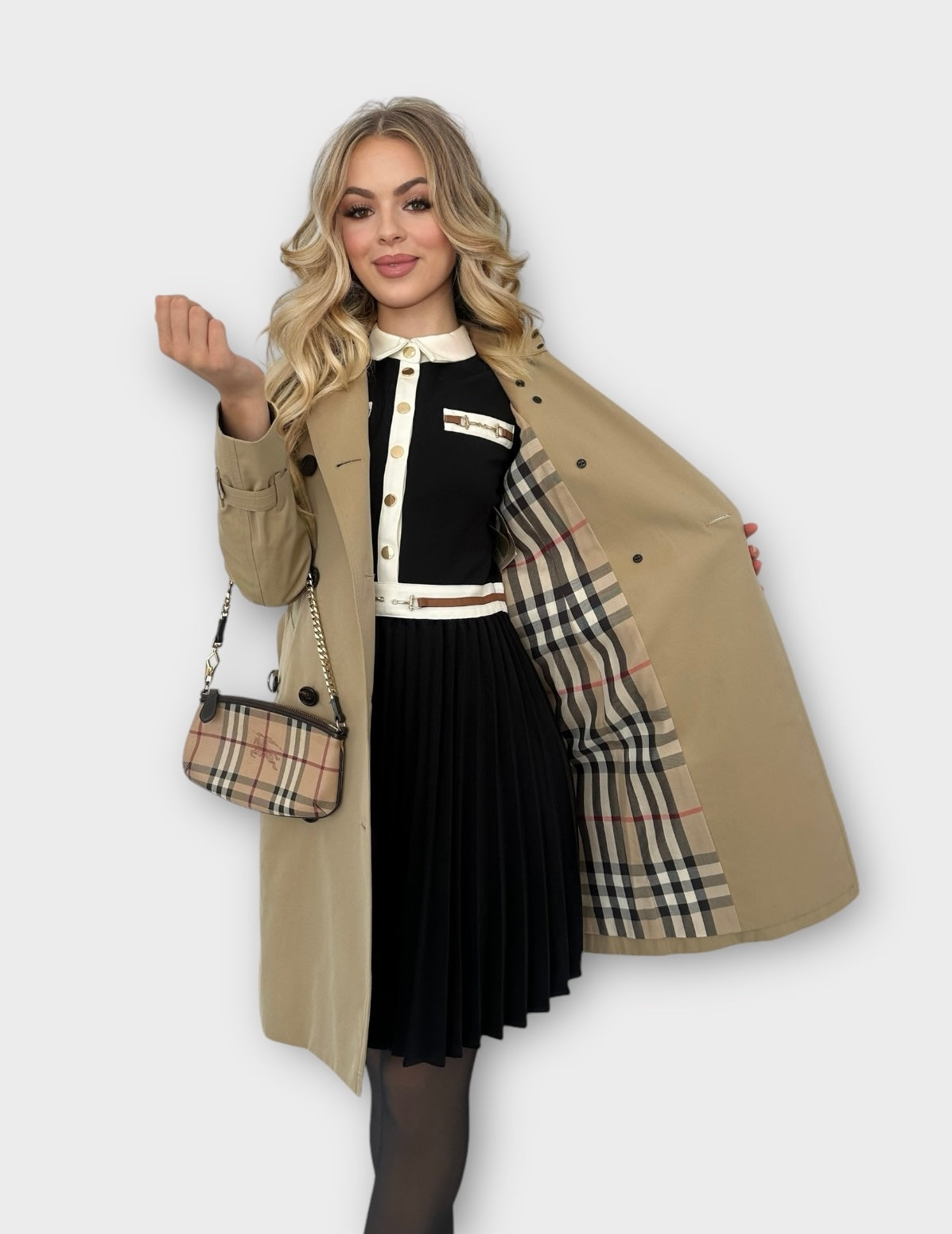 Burberry Trench-coat modèle “ the Kensington ” Honey | T.XS