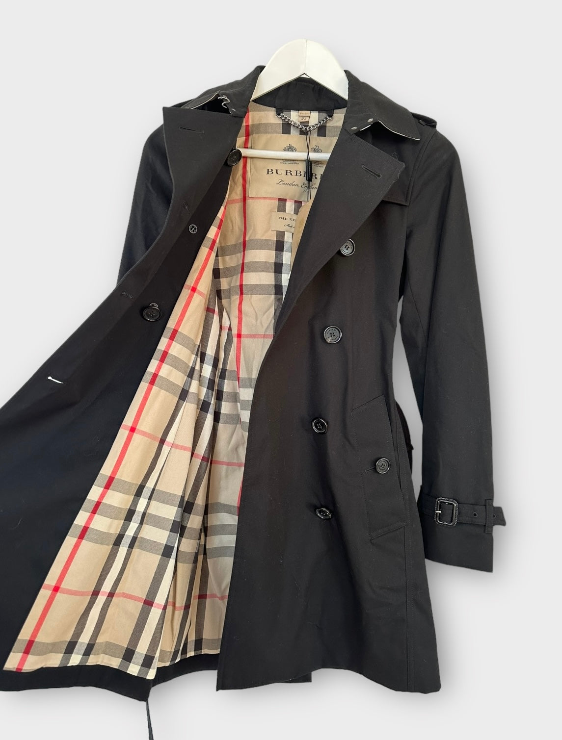 Trench-coat Burberry modèle “ the Kensington ” heritage noir/ T.XS