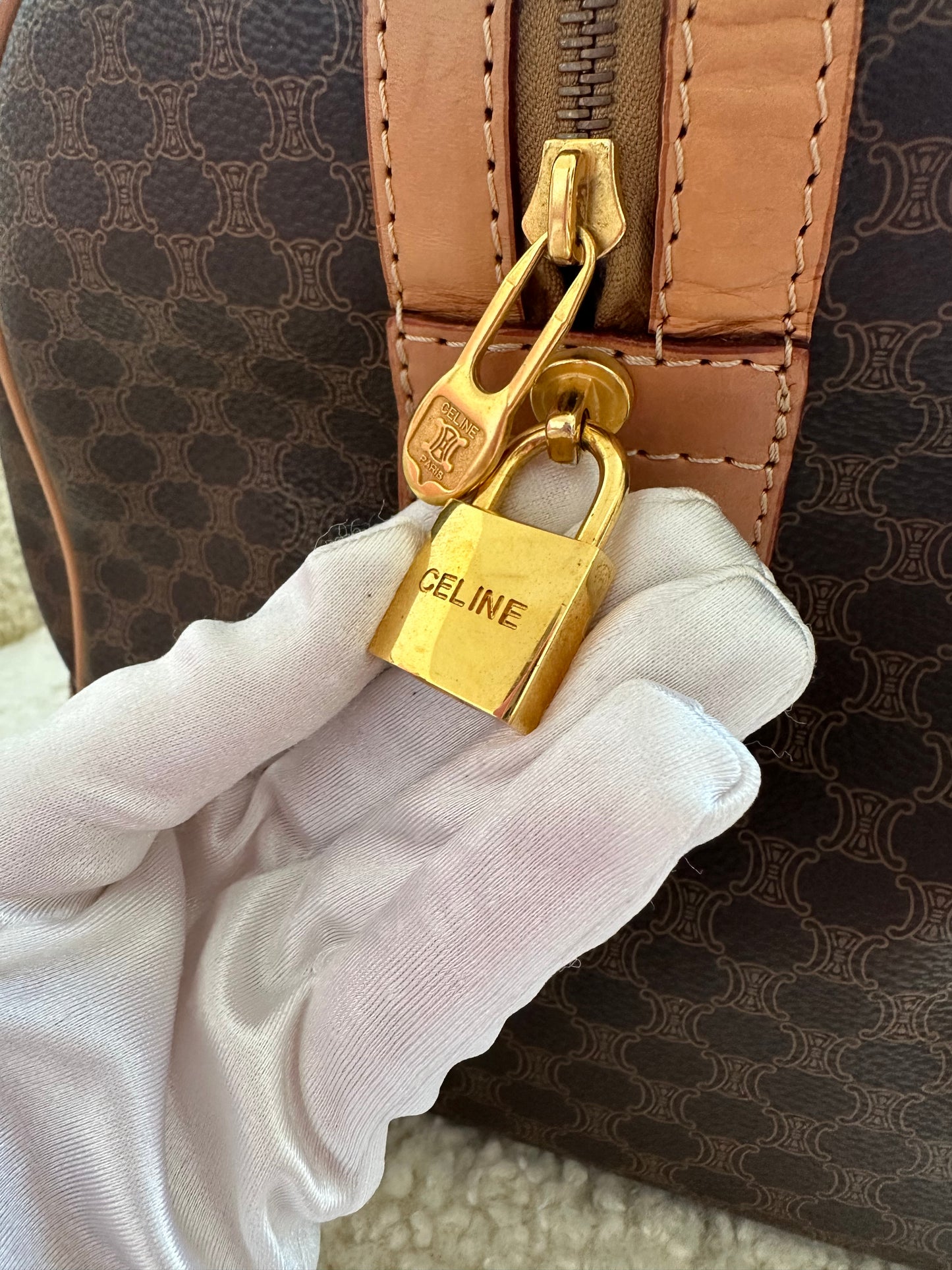 CELINE - Sac de voyage 45 toile macadam vintage