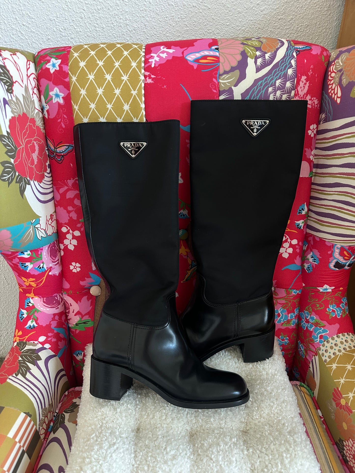 Prada - Bottes Re-Nylon noire | T.39,5