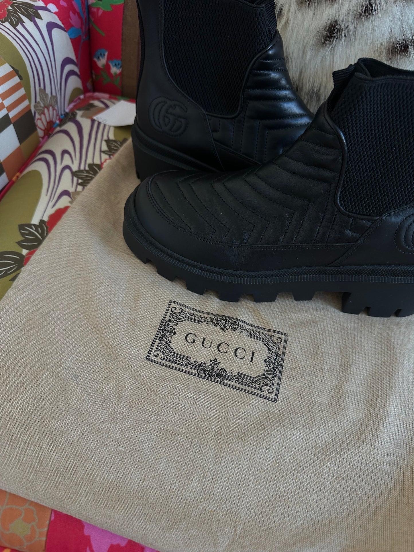Gucci - Bottines Chelsea en cuir noir | T.37,5