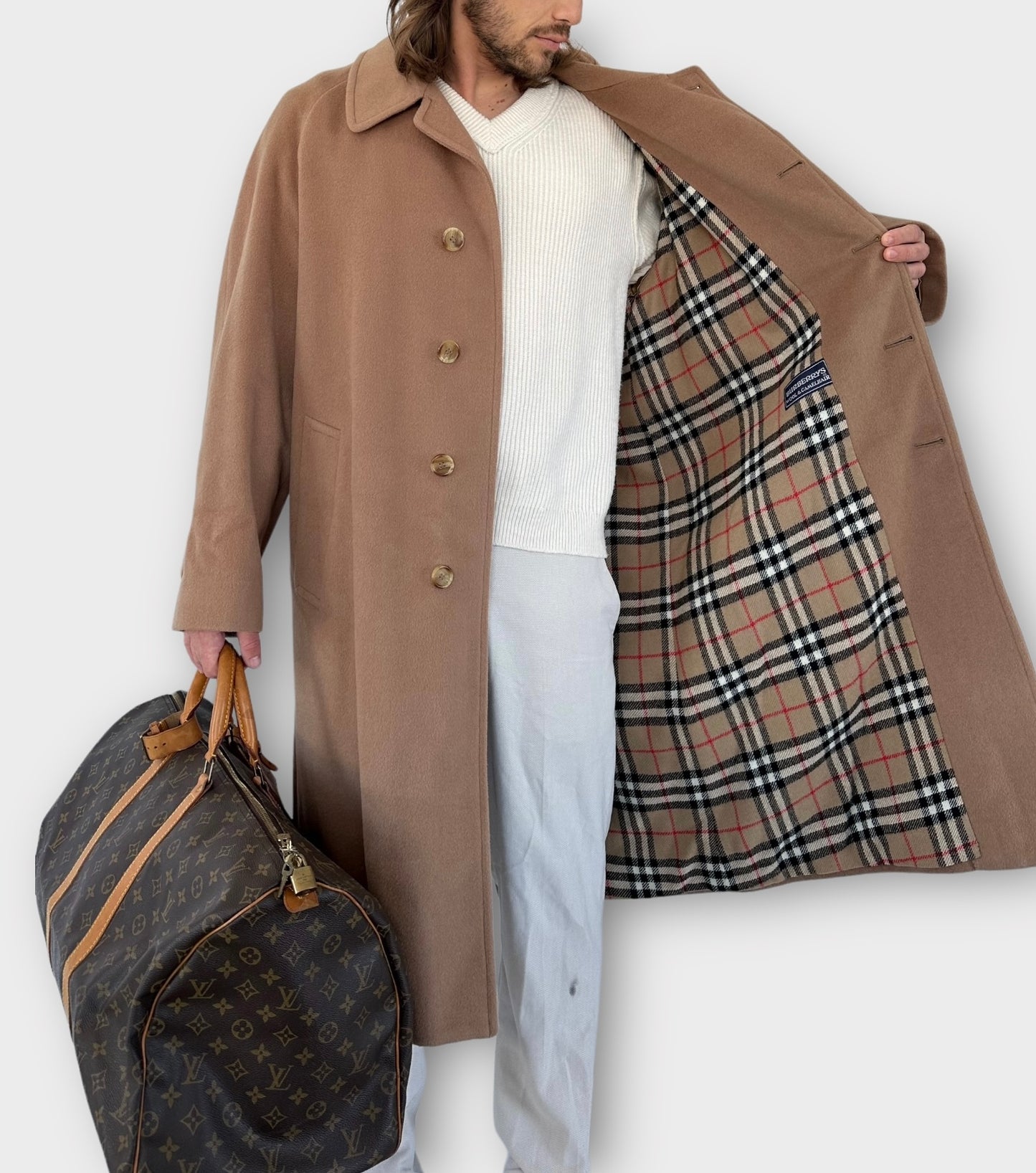 Manteau Burberry camel « Camden » en laine