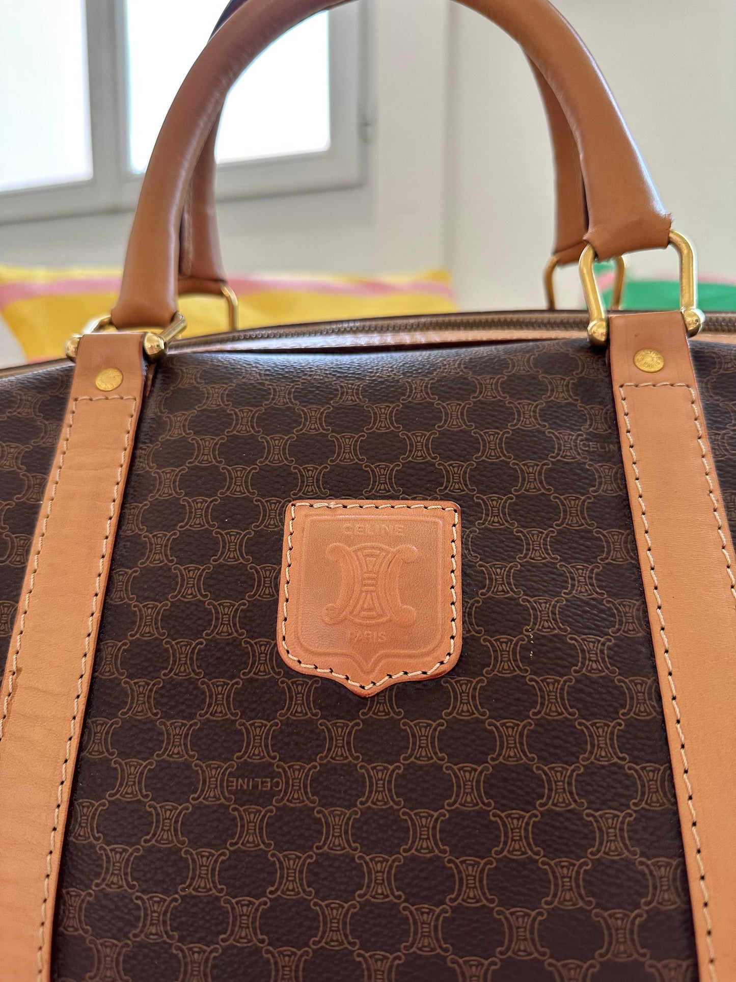 CELINE - Sac de voyage 45 toile macadam vintage