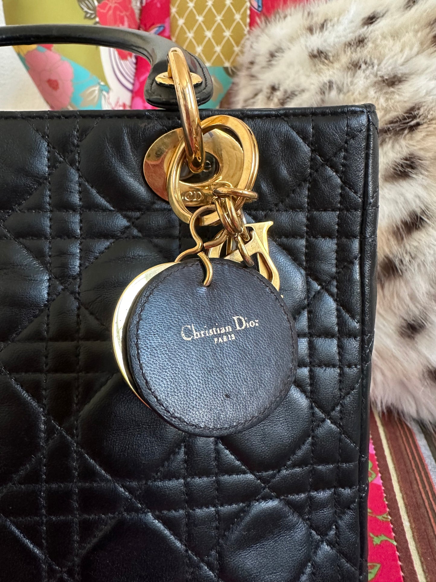 Dior - Lady Dior Medium vintage cuir noir
