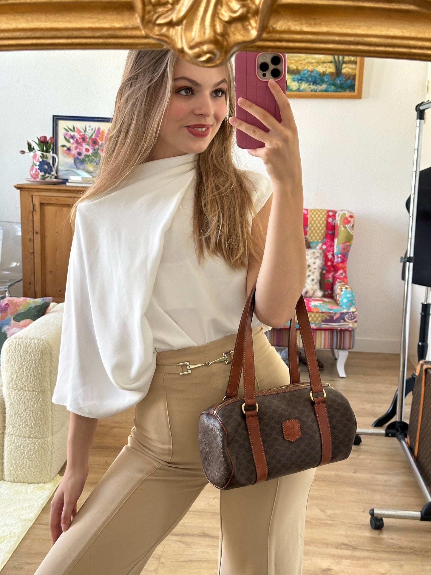 Celine - Sac Papillon toile macadam vintage