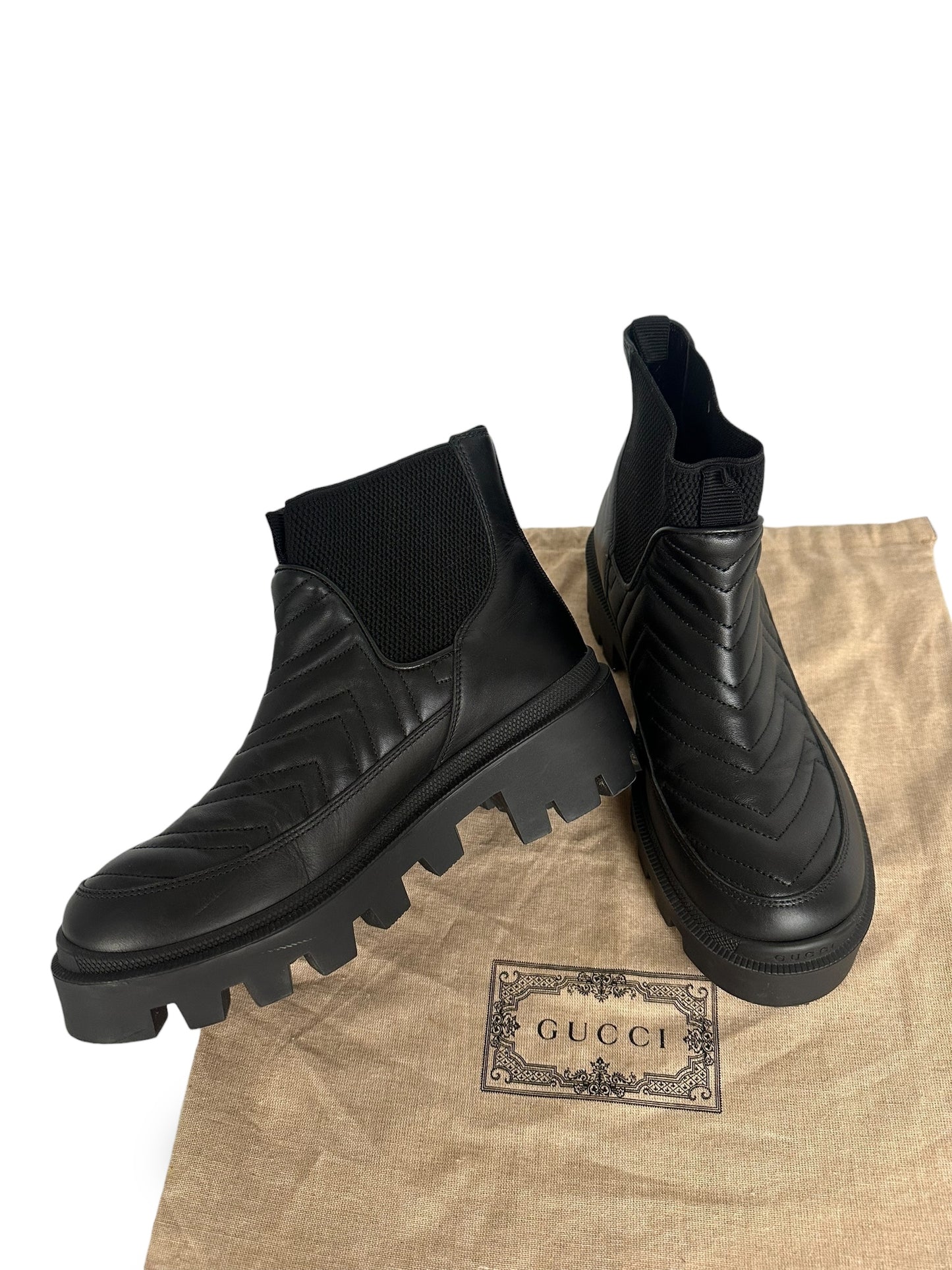 Gucci - Bottines Chelsea en cuir noir | T.37,5