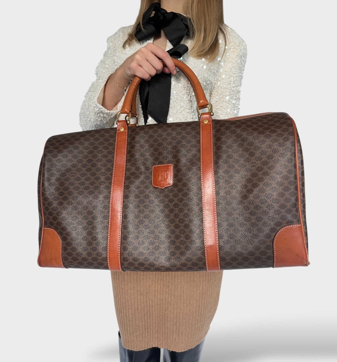 Céline - Sac de voyage 50 toile macadam vintage