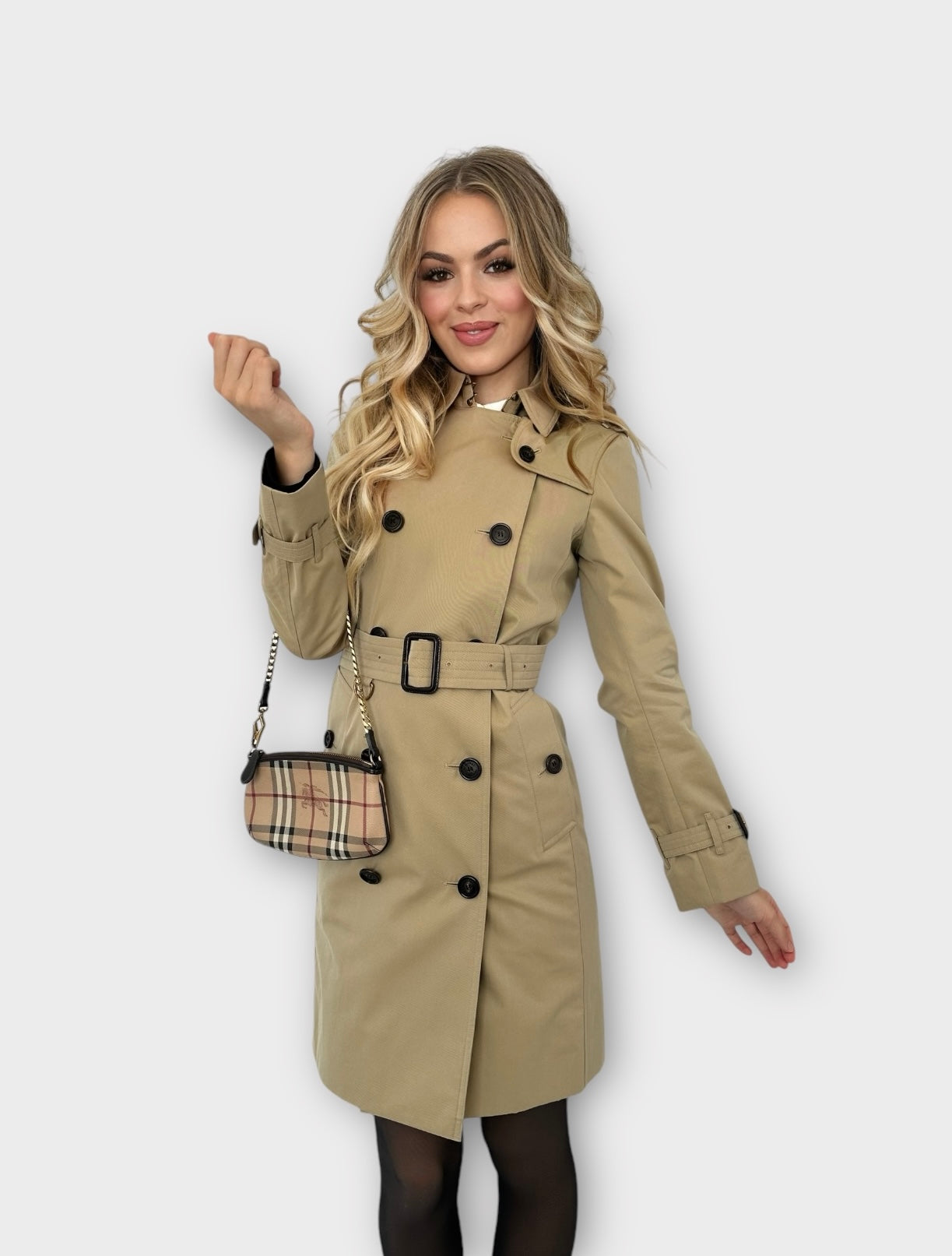 Burberry Trench-coat modèle “ the Kensington ” Honey | T.XS