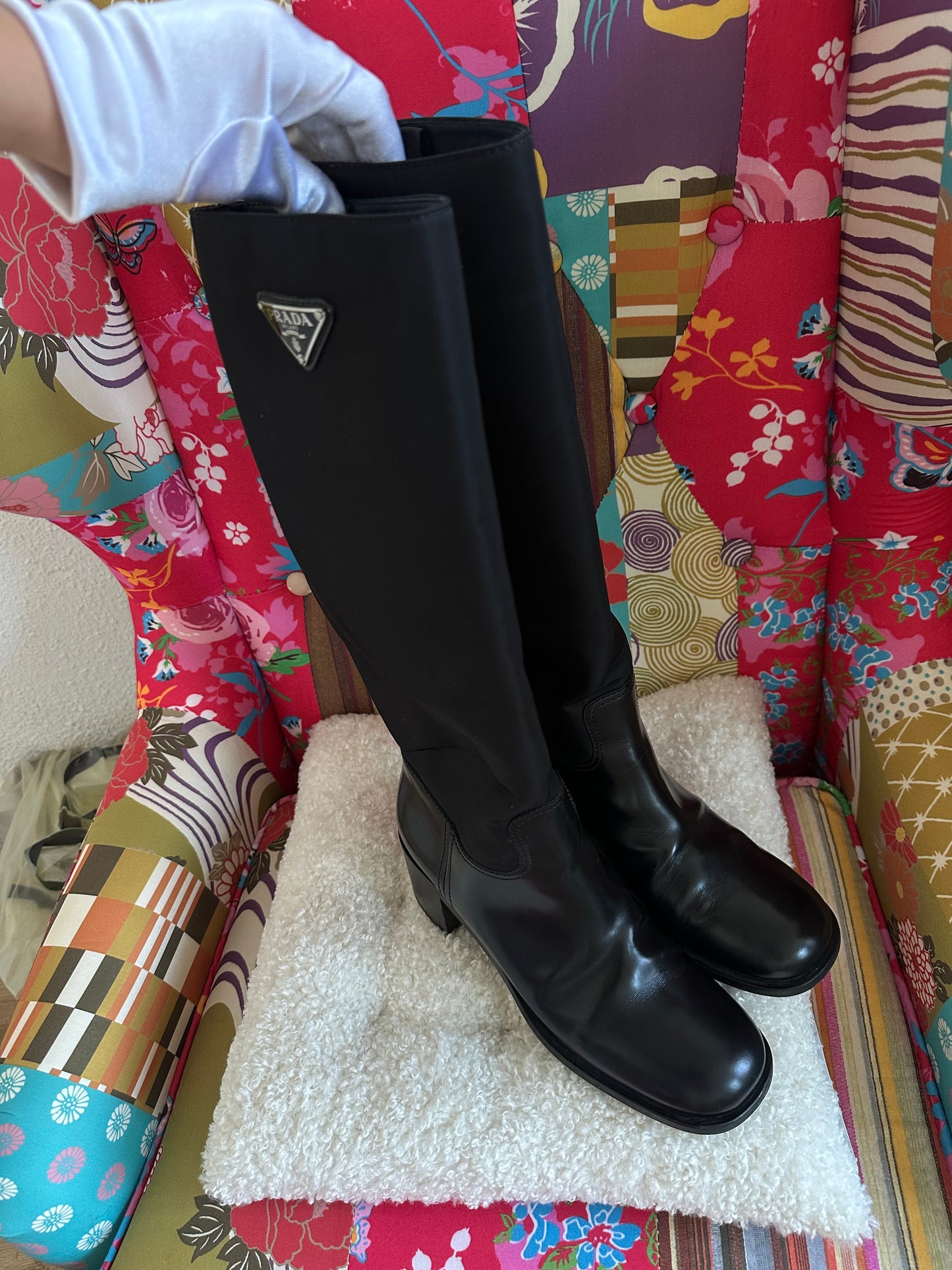 Prada - Bottes Re-Nylon noire | T.39,5