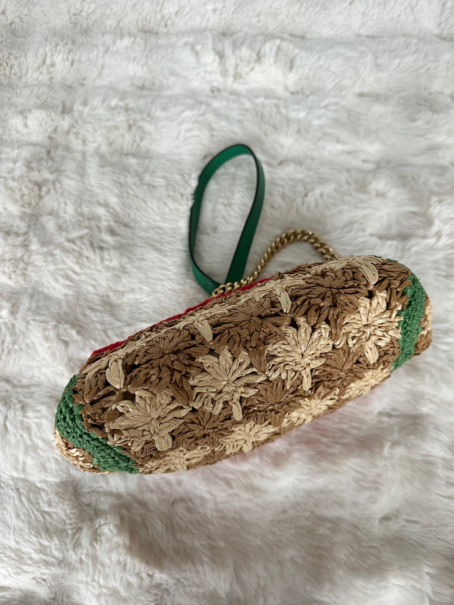 Gucci - GG Marmont floral raphia bandoulière