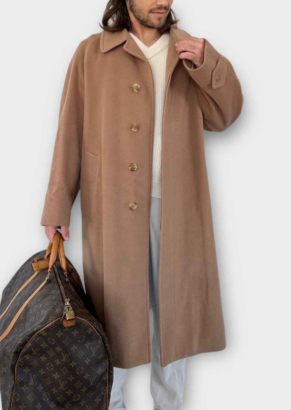 Manteau Burberry camel « Camden » en laine