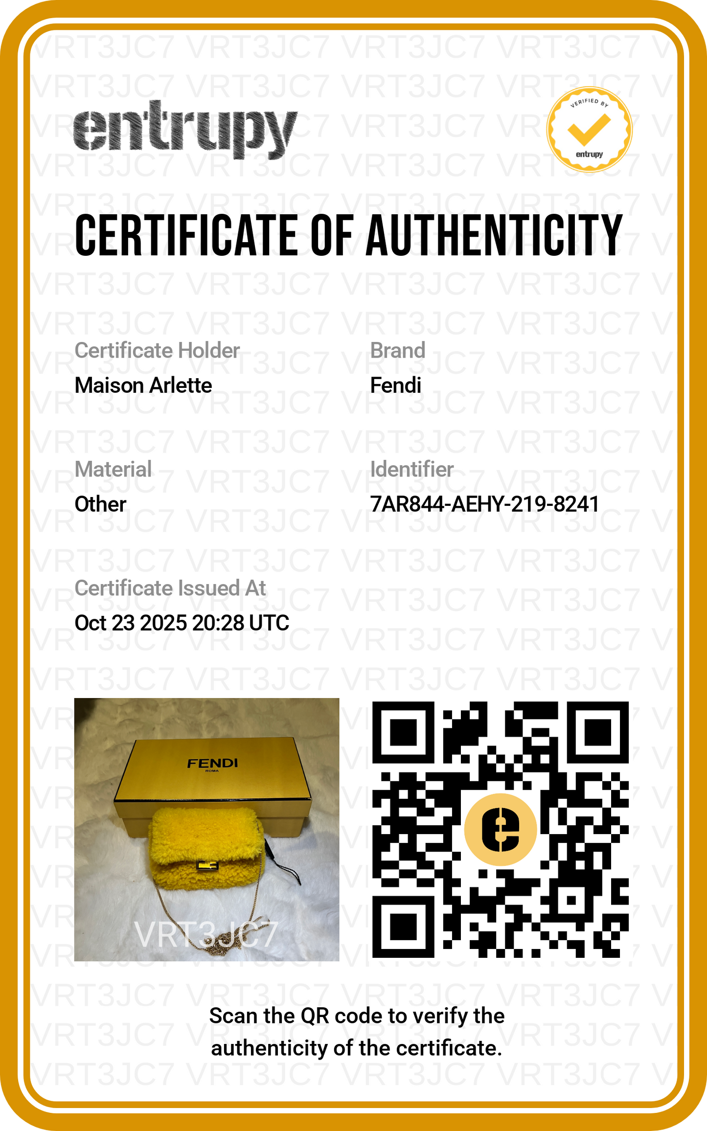 Fendi sac Nano-baguette jaune