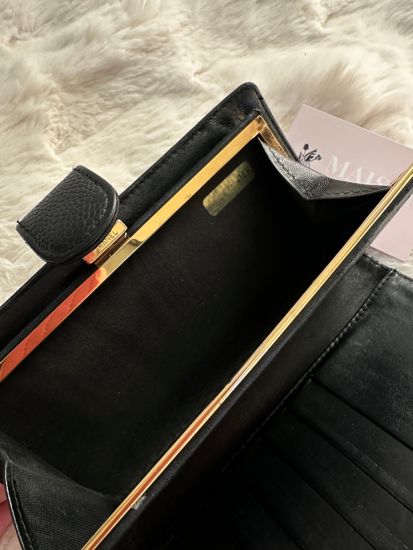 Chanel - Portefeuille long en cuir caviar noir