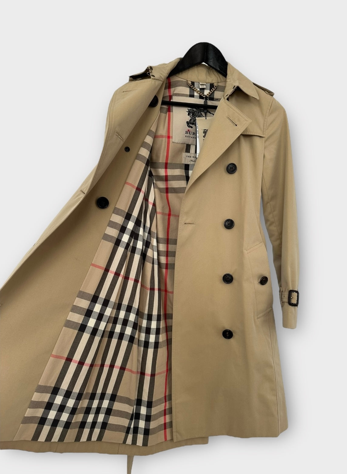 Burberry Trench-coat modèle “ the Kensington ” Honey | T.XS