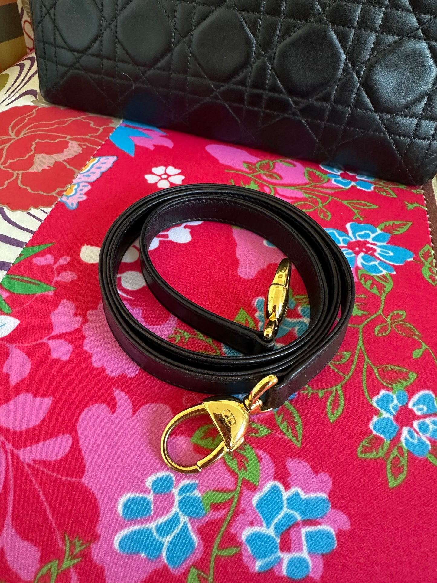 Dior - Lady Dior Medium vintage cuir noir