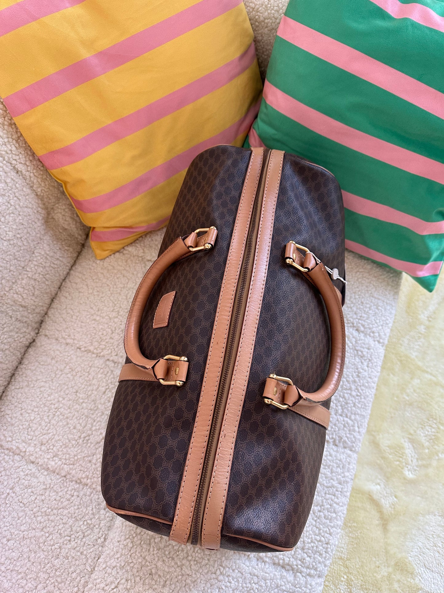 CELINE - Sac de voyage 45 toile macadam vintage
