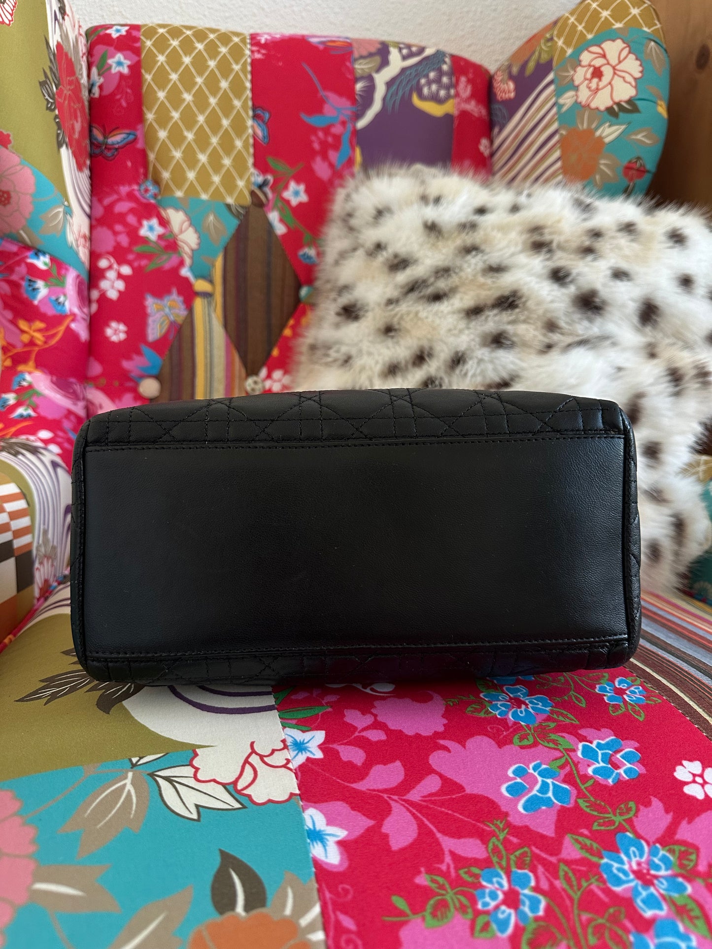 Dior - Lady Dior Medium vintage cuir noir