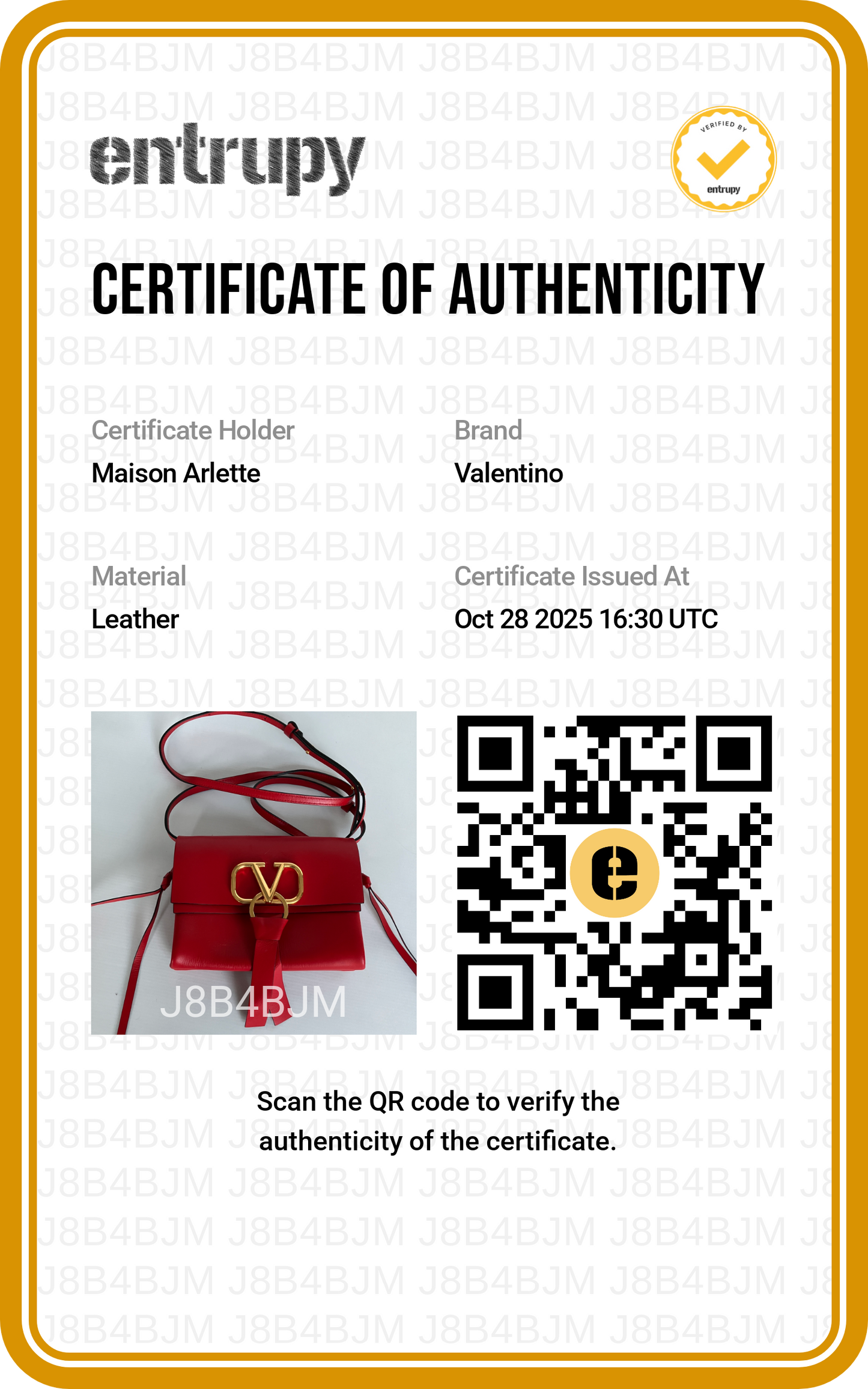 Valentino Garavani - Sac « Vring » en cuir rouge