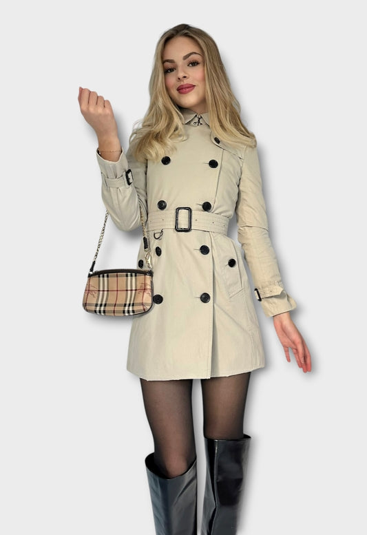 Burberry – Trench-coat “The Kensington ” stone | T.XS
