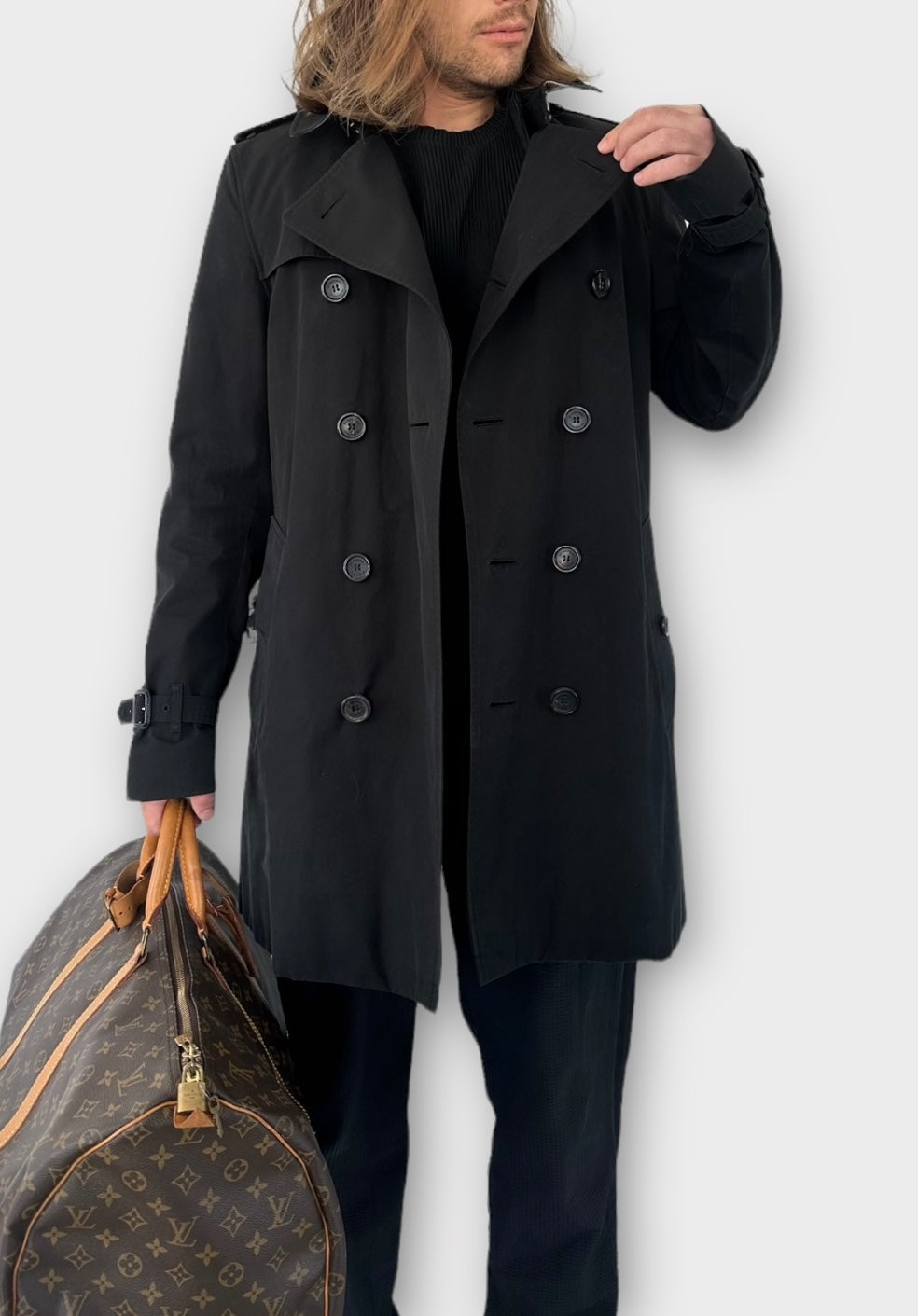 Trench-coat Burberry modèle « the Kensington  » noir| T.S