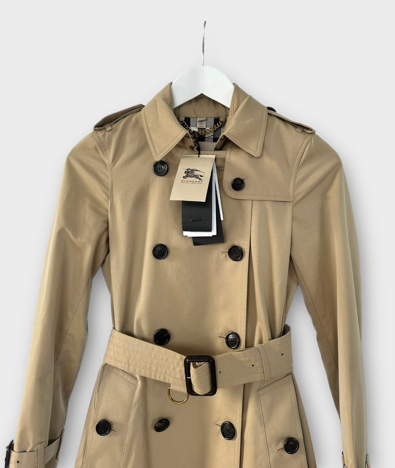 Trench-coat Burberry modèle “ the Kensington ” Honey long heritage/ T.XS