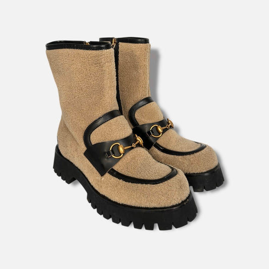 Gucci - Bottes en laine beige ( style fourrure mouton ) Mors | T.40