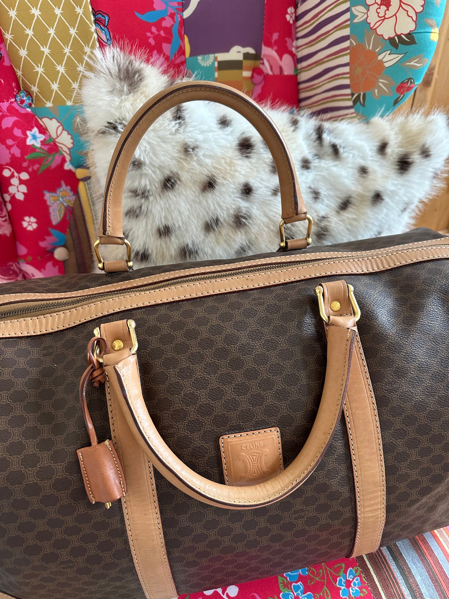 Céline - Sac de voyage 50 toile macadam
