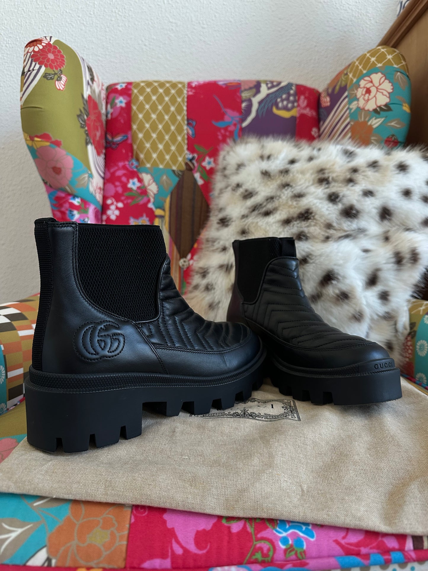 Gucci - Bottines Chelsea en cuir noir | T.37,5