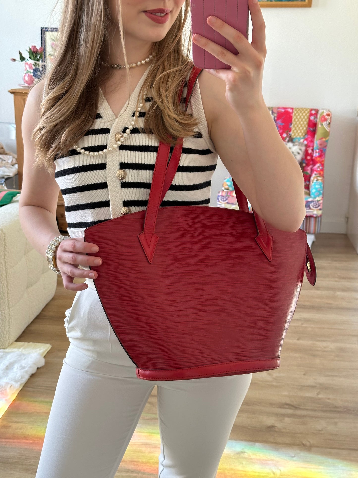 Louis Vuitton - Saint-Jacques cuir épis rouge vintage