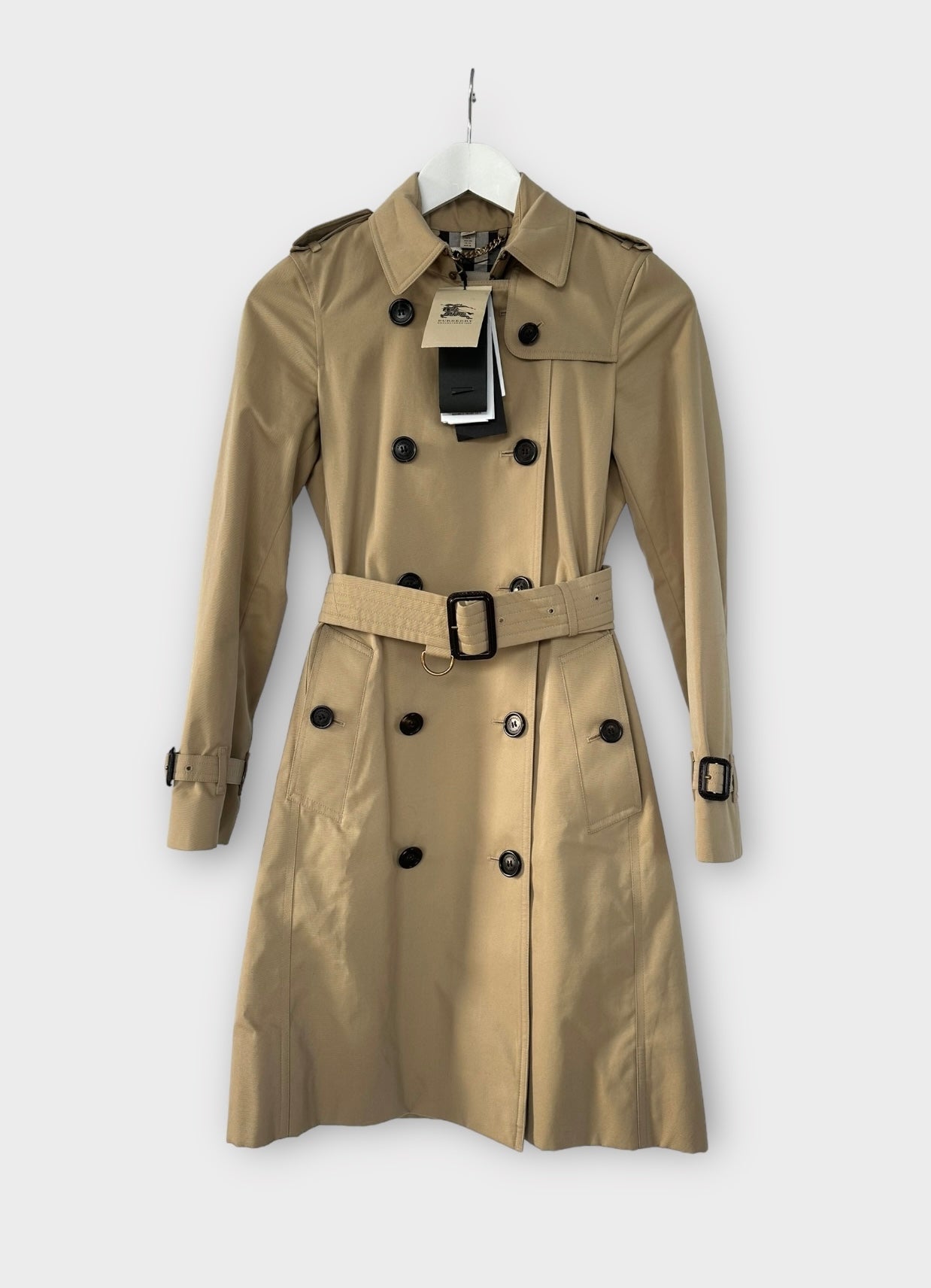 Trench-coat Burberry modèle “ the Kensington ” Honey long heritage/ T.XS