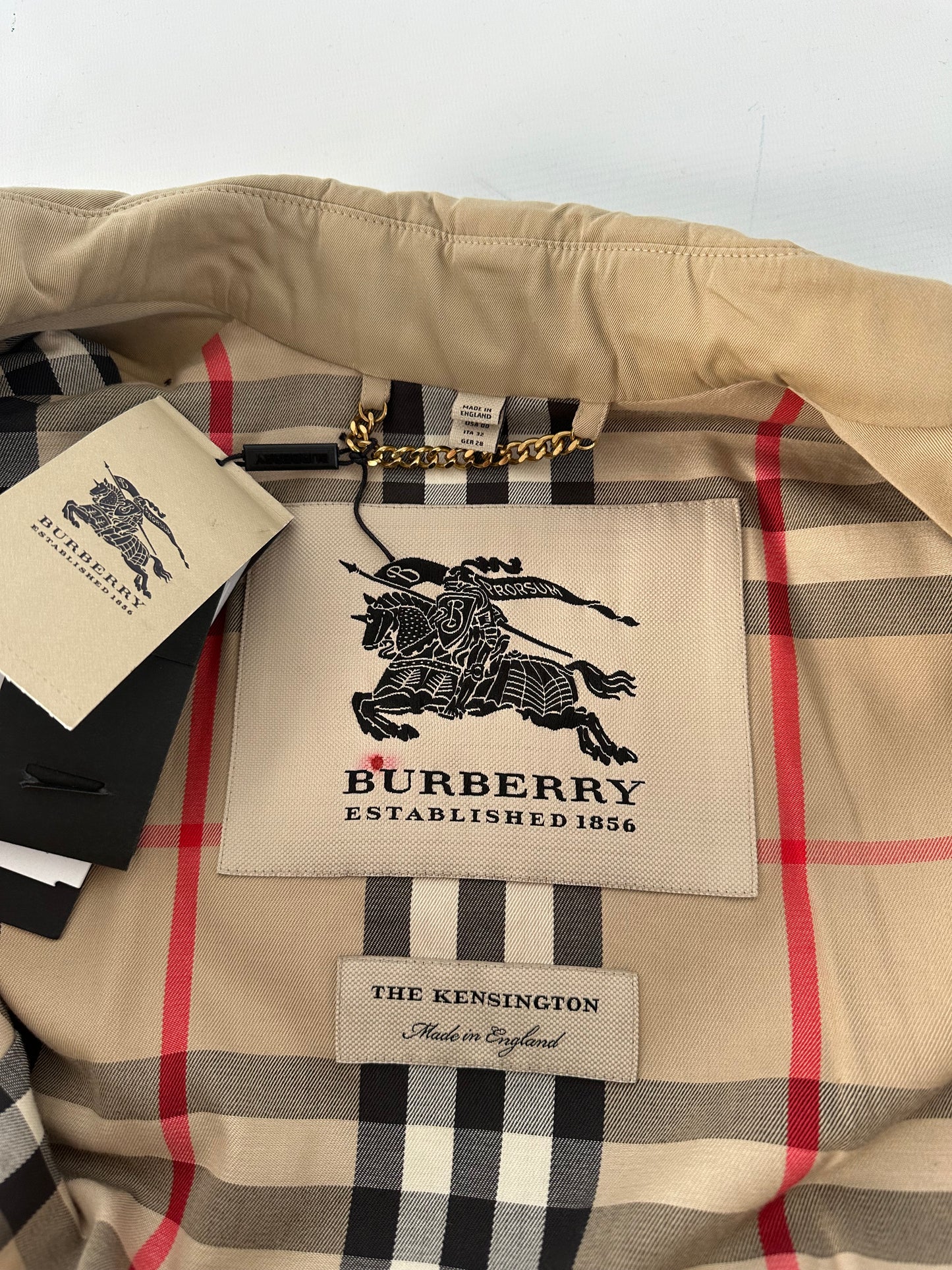 Trench-coat Burberry modèle “ the Kensington ” Honey long heritage/ T.XS