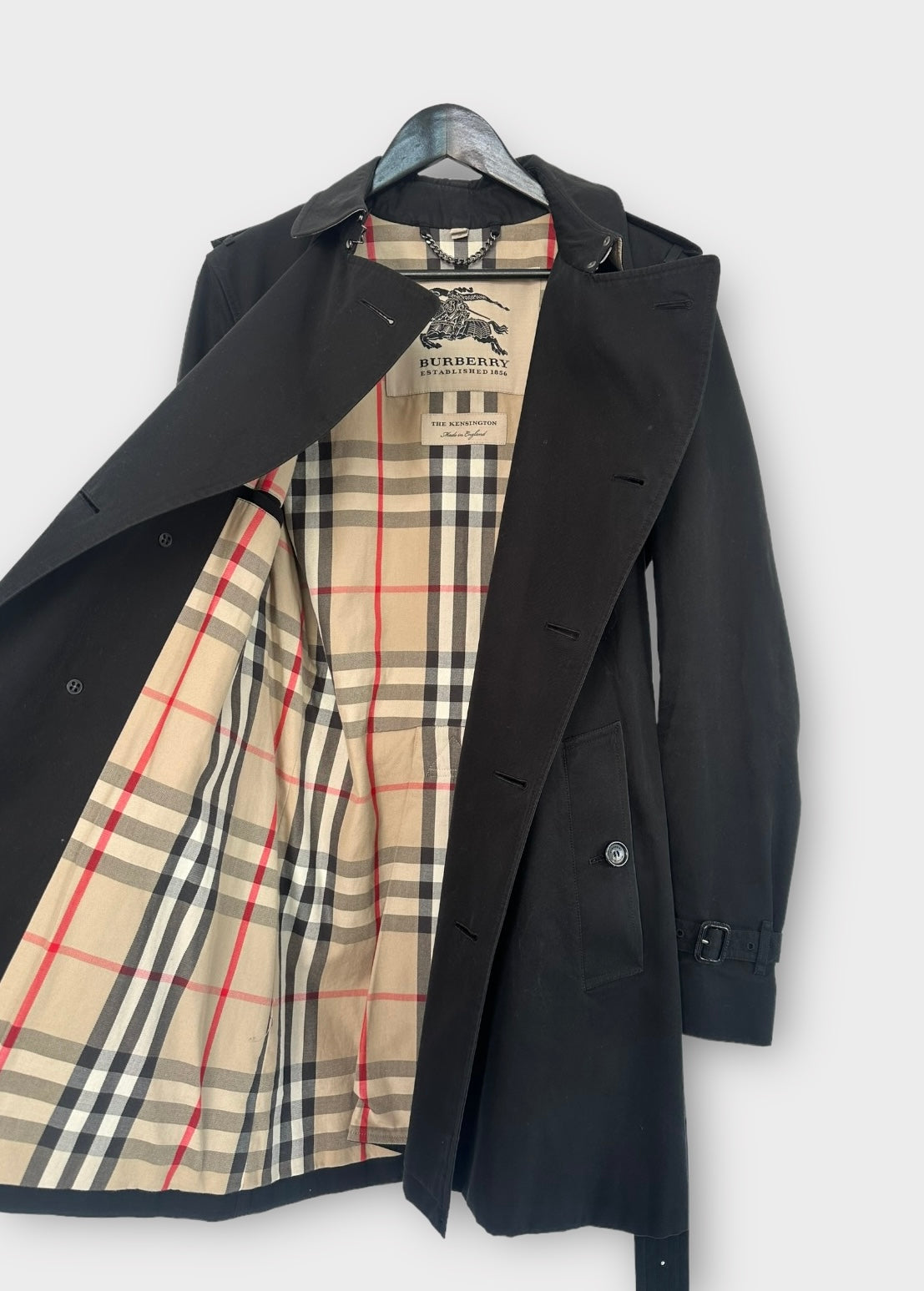 Trench-coat Burberry modèle « the Kensington  » noir| T.S