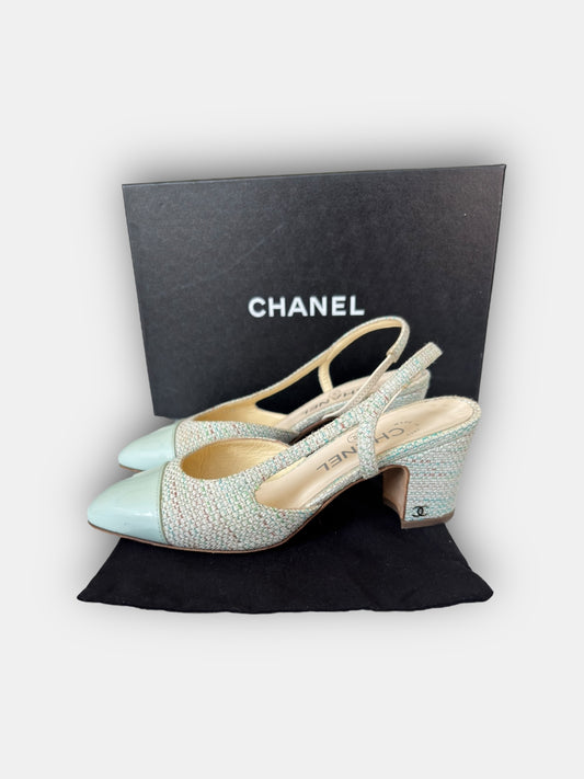 Chanel Slingback (Escarpins) en tweed | T.36,5